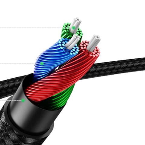 Wytrzymały kabel przewód audio AUX w oplocie minijack 3.5 mm 3m niebieski Wytrzymały kabel przewód audio AUX w oplocie minijack 3.5 mm 3m niebieski