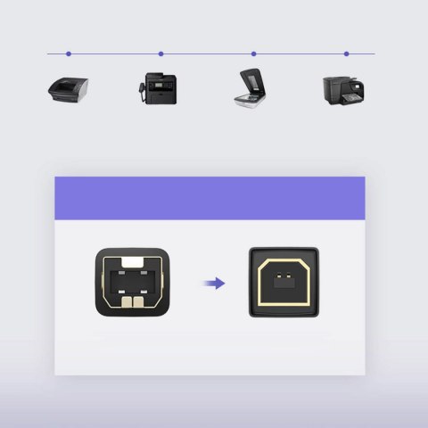 Długi kabel przewód do drukarki USB-A - USB-B 480Mb/s 5m czarny Długi kabel przewód do drukarki USB-A - USB-B 480Mb/s 5m czarny