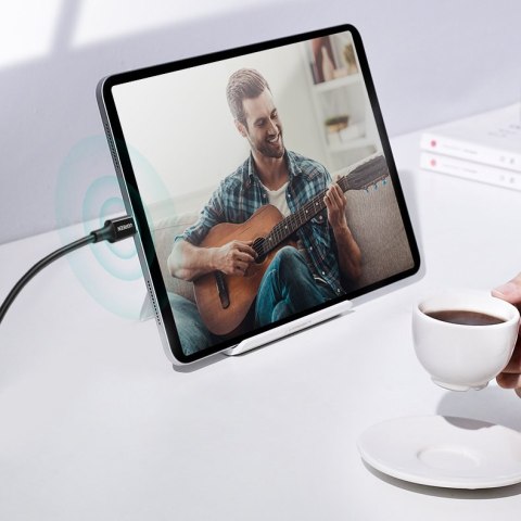 Kabel przewód USB-C 5A szybkie ładowanie PD QC 2m biały Kabel przewód USB-C 5A szybkie ładowanie PD QC 2m biały