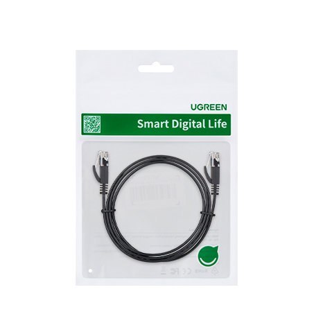 Płaski kabel sieciowy patchcord LAN RJ45 Ethernet Cat. 6 3m czarny Płaski kabel sieciowy patchcord LAN RJ45 Ethernet Cat. 6 3m czarny
