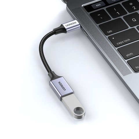 Przejściówka adapter z kabla przewodu USB na USB-C OTG 15cm czarny Przejściówka adapter z kabla przewodu USB na USB-C OTG 15cm czarny