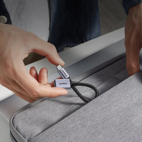 Przejściówka adapter z kabla przewodu USB na USB-C OTG 15cm czarny Przejściówka adapter z kabla przewodu USB na USB-C OTG 15cm czarny