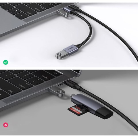 Przejściówka adapter z kabla przewodu USB na USB-C OTG 15cm czarny Przejściówka adapter z kabla przewodu USB na USB-C OTG 15cm czarny