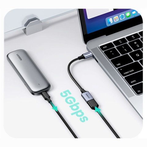 Przejściówka adapter z kabla przewodu USB na USB-C OTG 15cm czarny Przejściówka adapter z kabla przewodu USB na USB-C OTG 15cm czarny