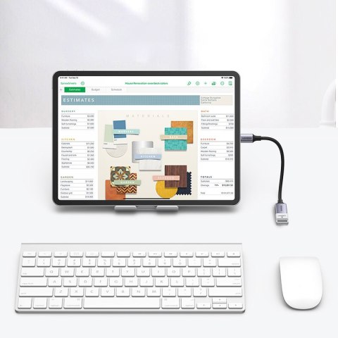 Przejściówka adapter z kabla przewodu USB na USB-C OTG 15cm czarny Przejściówka adapter z kabla przewodu USB na USB-C OTG 15cm czarny