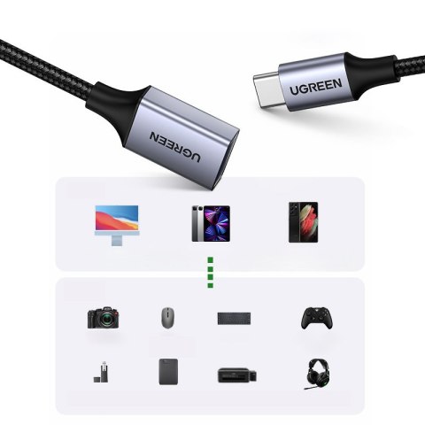 Przejściówka adapter z kabla przewodu USB na USB-C OTG 15cm czarny Przejściówka adapter z kabla przewodu USB na USB-C OTG 15cm czarny