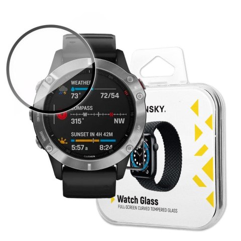 Hybrydowe szkło ochronne do Garmin Fenix 6 czarny Hybrydowe szkło ochronne do Garmin Fenix 6 czarny