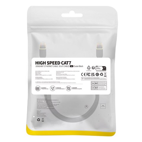 Szybki cienki kabel sieciowy RJ45 cat. 7 10Gbps 2m czarny Szybki cienki kabel sieciowy RJ45 cat. 7 10Gbps 2m czarny
