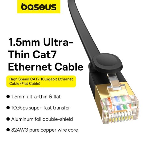 Szybki cienki kabel sieciowy RJ45 cat. 7 10Gbps 2m czarny Szybki cienki kabel sieciowy RJ45 cat. 7 10Gbps 2m czarny