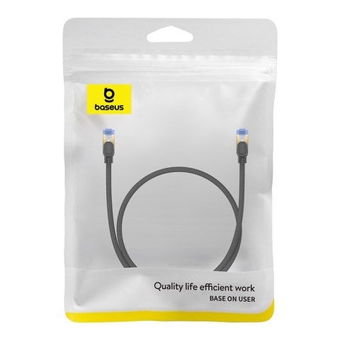 Szybki kabel sieciowy LAN RJ45 cat.7 10Gbps plecionka 0.5m czarny Szybki kabel sieciowy LAN RJ45 cat.7 10Gbps plecionka 0.5m czarny