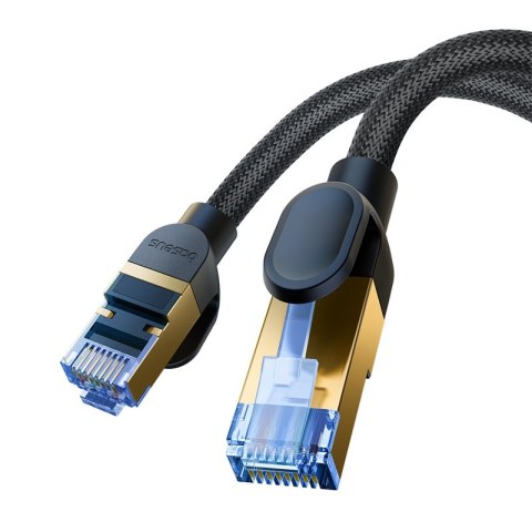 Szybki kabel sieciowy LAN RJ45 cat.7 10Gbps plecionka 0.5m czarny Szybki kabel sieciowy LAN RJ45 cat.7 10Gbps plecionka 0.5m czarny