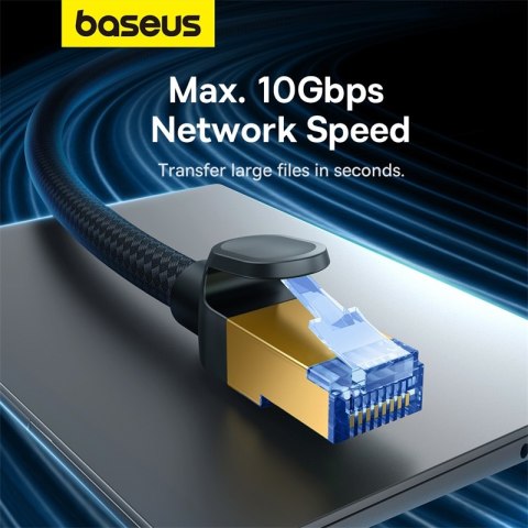 Szybki kabel sieciowy LAN RJ45 cat.7 10Gbps plecionka 0.5m czarny Szybki kabel sieciowy LAN RJ45 cat.7 10Gbps plecionka 0.5m czarny