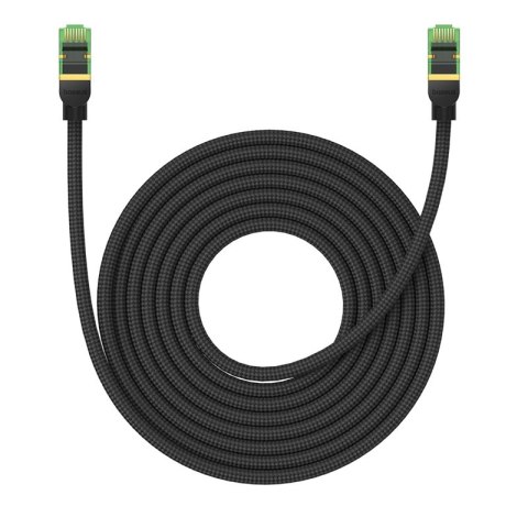 Szybki kabel sieciowy LAN RJ45 cat.8 40Gbps plecionka 8m czarny Szybki kabel sieciowy LAN RJ45 cat.8 40Gbps plecionka 8m czarny