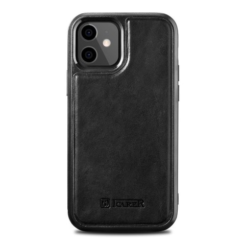 Etui pokryte naturalną skórą do iPhone 12 mini Leather Oil Wax czarny Etui pokryte naturalną skórą do iPhone 12 mini Leather Oil Wax czarny
