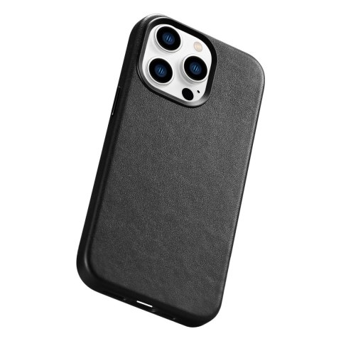 Pokrowiec etui z naturalnej skóry do iPhone 14 Pro Max MagSafe Case Leather czarny Pokrowiec etui z naturalnej skóry do iPhone 14 Pro Max MagSafe Case Leather czarny
