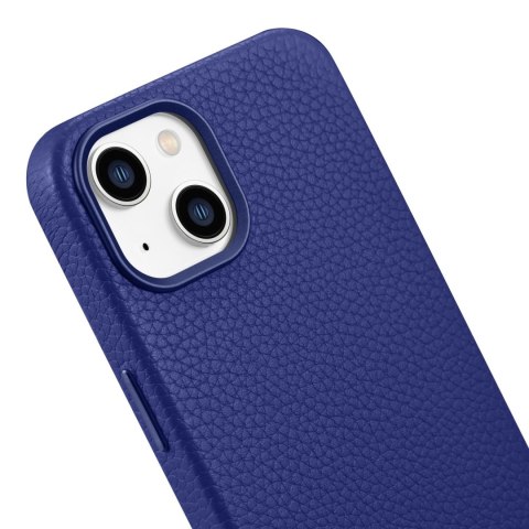 Skórzane etui iPhone 14 magnetyczne z MagSafe Litchi Premium Leather Case granatowy Skórzane etui iPhone 14 magnetyczne z MagSafe Litchi Premium Leather Case granatowy