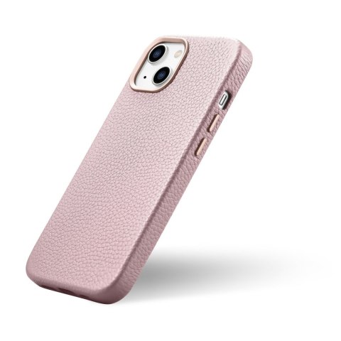 Skórzane etui iPhone 14 magnetyczne z MagSafe Litchi Premium Leather Case różowy Skórzane etui iPhone 14 magnetyczne z MagSafe Litchi Premium Leather Case różowy