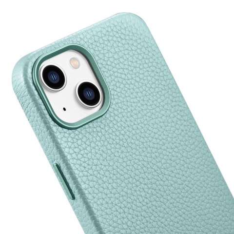 Skórzane etui iPhone 14 magnetyczne z MagSafe Litchi Premium Leather Case zielony Skórzane etui iPhone 14 magnetyczne z MagSafe Litchi Premium Leather Case zielony