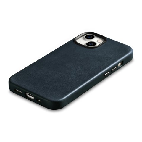 Skórzane etui iPhone 14 magnetyczne z MagSafe Oil Wax Premium Leather Case granatowy Skórzane etui iPhone 14 magnetyczne z MagSafe Oil Wax Premium Leather Case granatowy