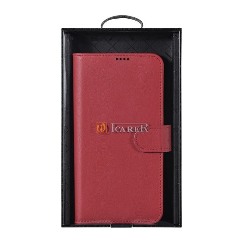 Skórzane etui portfel do Galaxy S22+ Leather Wallet Case bordowy Skórzane etui portfel do Galaxy S22+ Leather Wallet Case bordowy