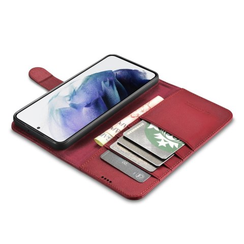 Skórzane etui portfel do Galaxy S22+ Leather Wallet Case bordowy Skórzane etui portfel do Galaxy S22+ Leather Wallet Case bordowy