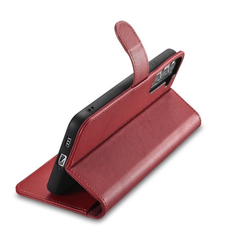 Skórzane etui portfel do Galaxy S22+ Leather Wallet Case bordowy Skórzane etui portfel do Galaxy S22+ Leather Wallet Case bordowy