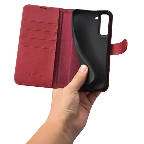 Skórzane etui portfel do Galaxy S22+ Leather Wallet Case bordowy Skórzane etui portfel do Galaxy S22+ Leather Wallet Case bordowy