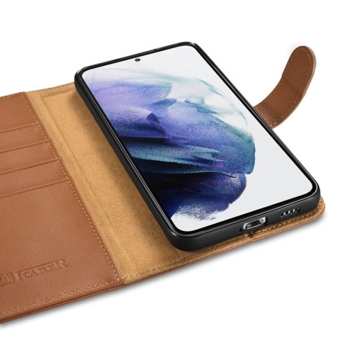 Skórzane etui portfel do Galaxy S22+ Leather Wallet Case brązowy Skórzane etui portfel do Galaxy S22+ Leather Wallet Case brązowy