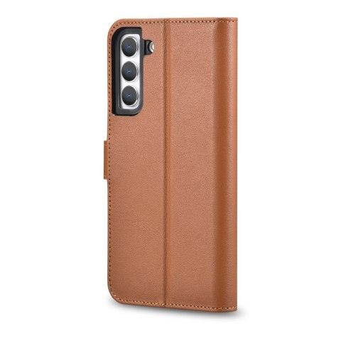 Skórzane etui portfel do Galaxy S22+ Leather Wallet Case brązowy Skórzane etui portfel do Galaxy S22+ Leather Wallet Case brązowy