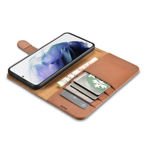 Skórzane etui portfel do Galaxy S22+ Leather Wallet Case brązowy Skórzane etui portfel do Galaxy S22+ Leather Wallet Case brązowy