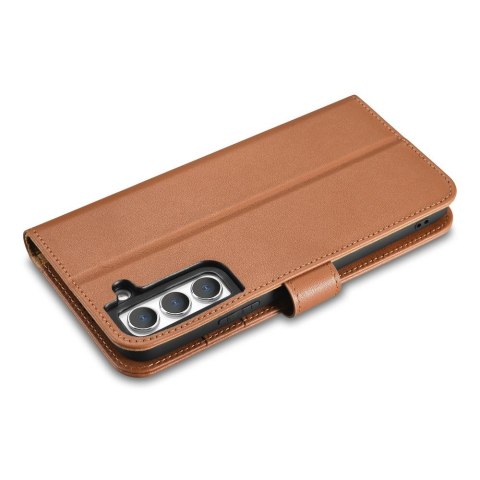 Skórzane etui portfel do Galaxy S22+ Leather Wallet Case brązowy Skórzane etui portfel do Galaxy S22+ Leather Wallet Case brązowy
