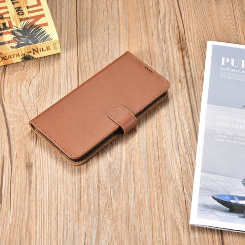 Skórzane etui portfel do Galaxy S22+ Leather Wallet Case brązowy Skórzane etui portfel do Galaxy S22+ Leather Wallet Case brązowy