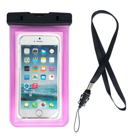 Wodoodporne etui torebka na telefon 6.7'' ze smyczą różowy Wodoodporne etui torebka na telefon 6.7'' ze smyczą różowy