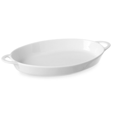 Półmisek do zapiekania owalny z uchwytami 215x140x35mm biała porcelana - Hendi 784013 Półmisek do zapiekania owalny z uchwytami 215x140x35mm biała porcelana - Hendi 784013