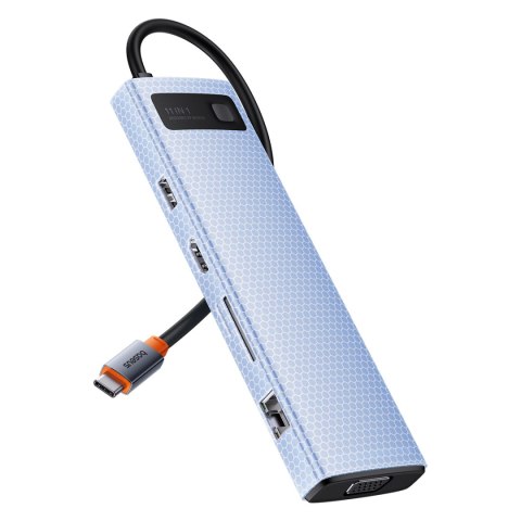 11w1 HUB adapter USB-C do USB-C PD 4x USB HDMI VGA AUX RJ45 SD TF szary 11w1 HUB adapter USB-C do USB-C PD 4x USB HDMI VGA AUX RJ45 SD TF szary