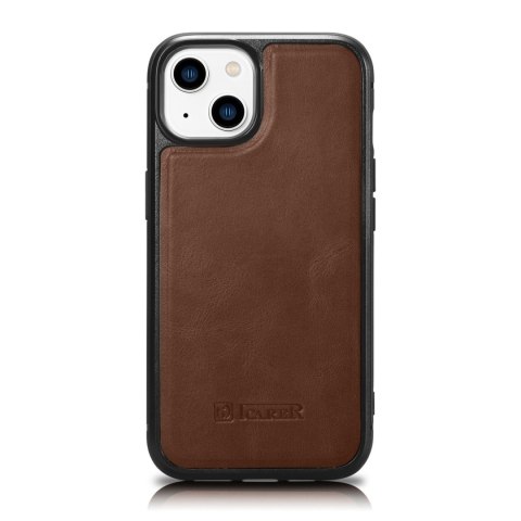 Etui pokryte naturalną skórą do iPhone 14 Leather Oil Wax ciemny brąz Etui pokryte naturalną skórą do iPhone 14 Leather Oil Wax ciemny brąz