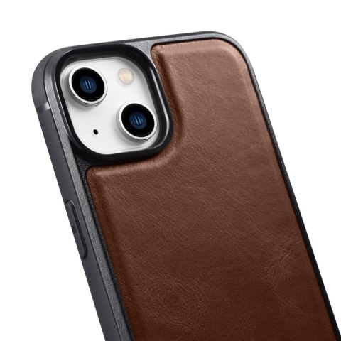 Etui pokryte naturalną skórą do iPhone 14 Leather Oil Wax ciemny brąz Etui pokryte naturalną skórą do iPhone 14 Leather Oil Wax ciemny brąz