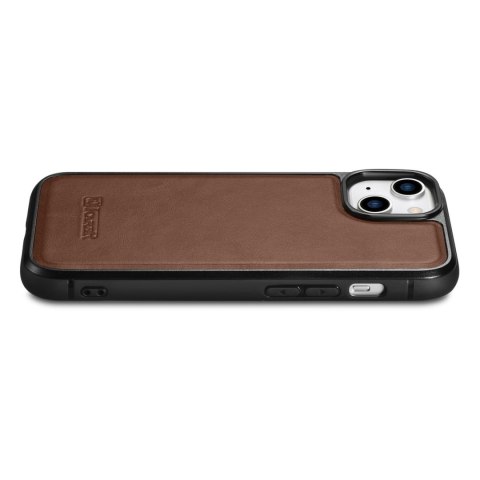 Etui pokryte naturalną skórą do iPhone 14 Plus Leather Oil Wax ciemny brąz Etui pokryte naturalną skórą do iPhone 14 Plus Leather Oil Wax ciemny brąz