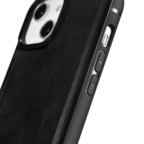 Etui pokryte naturalną skórą do iPhone 14 Pro Max Leather Oil Wax czarny Etui pokryte naturalną skórą do iPhone 14 Pro Max Leather Oil Wax czarny