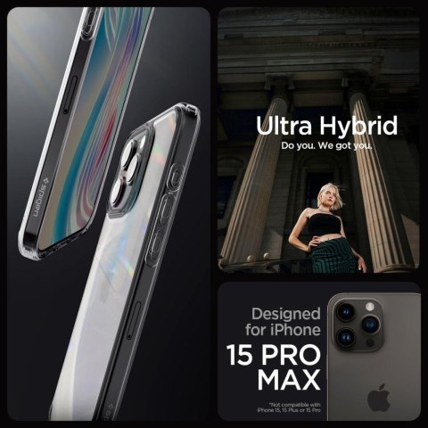 Etui Ultra Hybrid na iPhone 15 Pro Max przezroczysto-szare Etui Ultra Hybrid na iPhone 15 Pro Max przezroczysto-szare