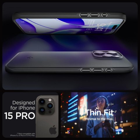 Etui ochronne do iPhone 15 Pro Thin Fit czarne Etui ochronne do iPhone 15 Pro Thin Fit czarne