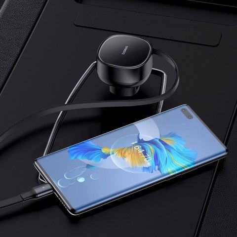 Ładowarka samochodowa Enjoyment Pro ze zwijanym kablem USB-C 60W czarna Ładowarka samochodowa Enjoyment Pro ze zwijanym kablem USB-C 60W czarna