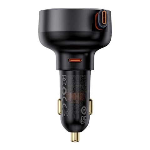 Ładowarka samochodowa Enjoyment Pro ze zwijanym kablem USB-C 60W czarna Ładowarka samochodowa Enjoyment Pro ze zwijanym kablem USB-C 60W czarna
