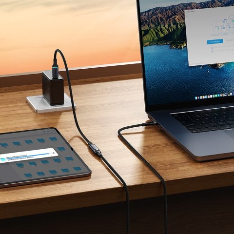 Przedłużacz kabla przewodu USB-C 10Gbps 0.5m czarny Przedłużacz kabla przewodu USB-C 10Gbps 0.5m czarny