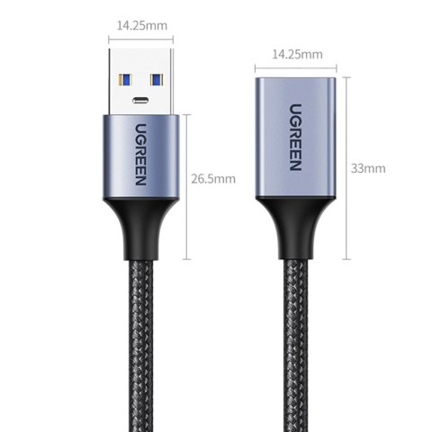 Wytrzymały przedłużacz kabla przewodu USB 3.0 5Gb/s 0.5m szary Wytrzymały przedłużacz kabla przewodu USB 3.0 5Gb/s 0.5m szary