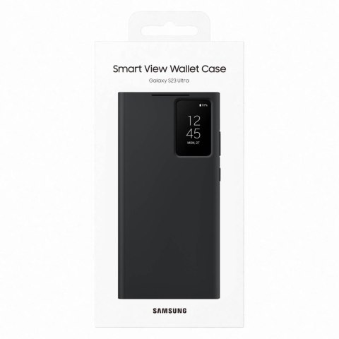 Etui Galaxy S23 Ultra pokrowiec z klapką i okienkiem Smart View Wallet Case czarne Etui Galaxy S23 Ultra pokrowiec z klapką i okienkiem Smart View Wallet Case czarne