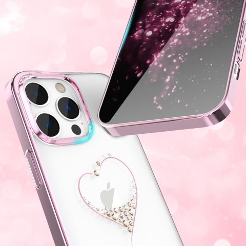 Etui do telefonu iPhone 14 Pro Max ozdobione kryształami Wish Series różowe Etui do telefonu iPhone 14 Pro Max ozdobione kryształami Wish Series różowe
