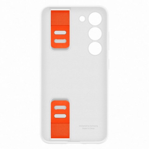 Etui silikonowy pokrowiec z paskiem na rękę Samsung Galaxy S23 Silicone Grip Cover białe Etui silikonowy pokrowiec z paskiem na rękę Samsung Galaxy S23 Silicone Grip Cover białe