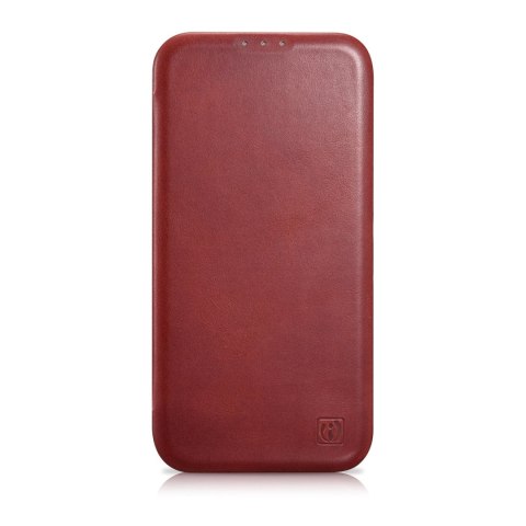 Skórzane etui iPhone 14 Pro Max z klapką magnetyczne MagSafe CE Oil Wax Premium Leather bordowy Skórzane etui iPhone 14 Pro Max z klapką magnetyczne MagSafe CE Oil Wax Premium Leather bordowy