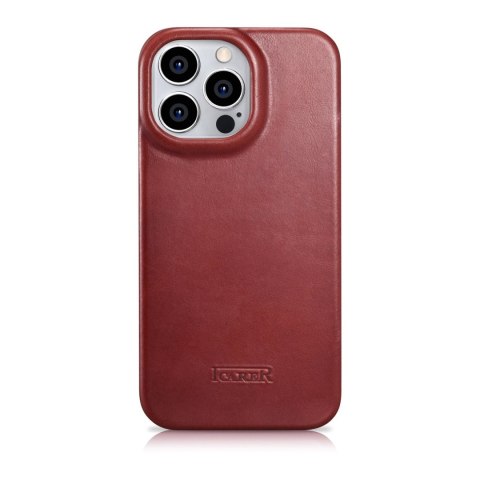 Skórzane etui iPhone 14 Pro Max z klapką magnetyczne MagSafe CE Oil Wax Premium Leather bordowy Skórzane etui iPhone 14 Pro Max z klapką magnetyczne MagSafe CE Oil Wax Premium Leather bordowy